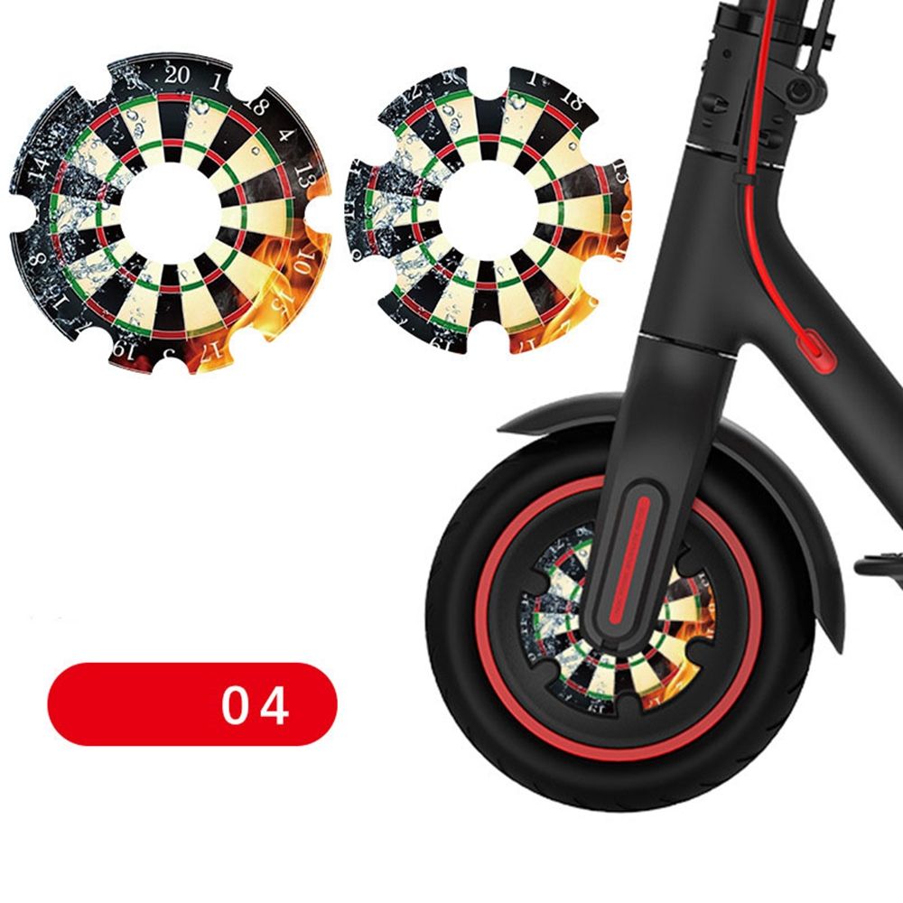 2Pcs Electric Scooter Front Wheel PVC Waterproof Sticker