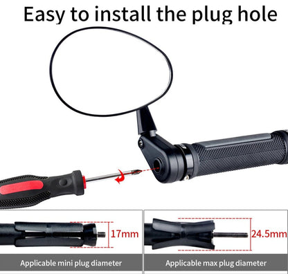 Bicycle Handlebar Rear View Mirror 360 Rotate