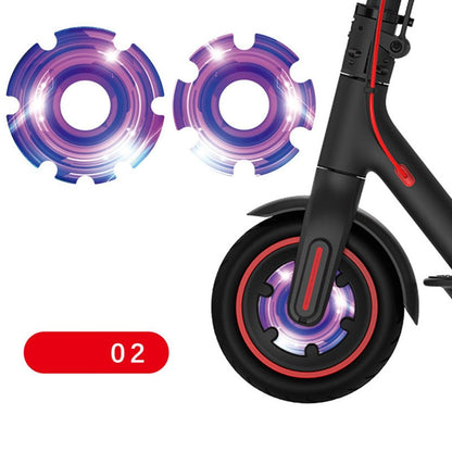 2Pcs Electric Scooter Front Wheel PVC Waterproof Sticker