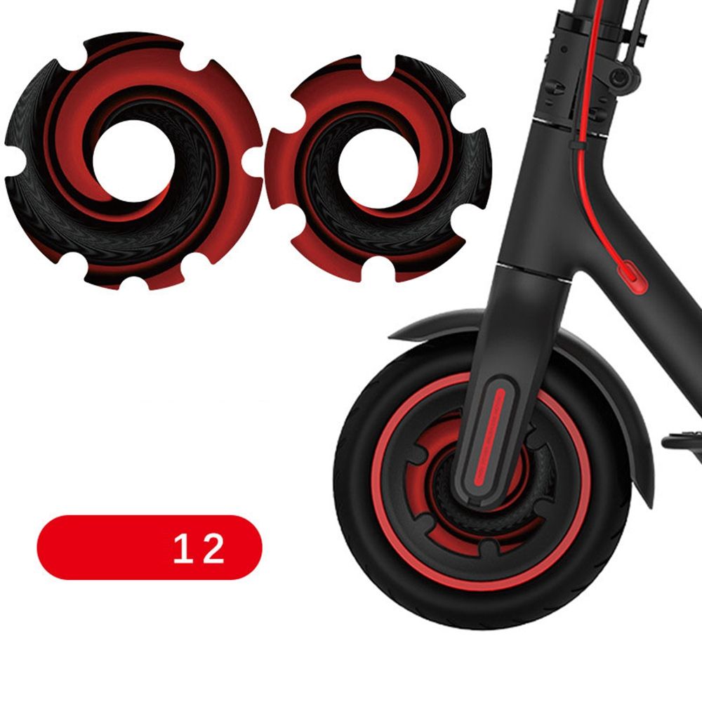 2Pcs Electric Scooter Front Wheel PVC Waterproof Sticker