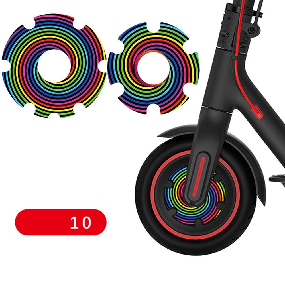 2Pcs Electric Scooter Front Wheel PVC Waterproof Sticker