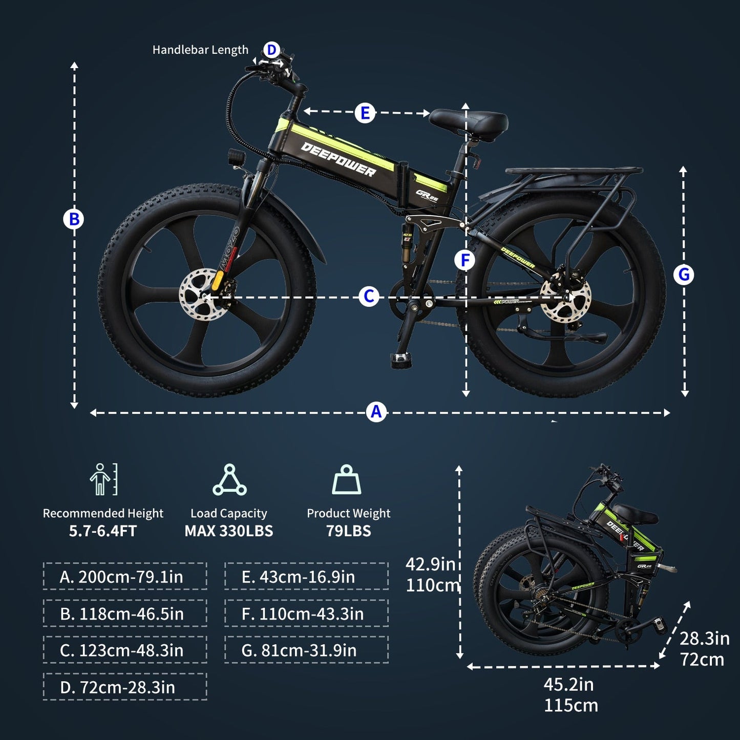 Fat Tire Folding Electric E Bikes Mountain Oil Brake - Pro E-Rides