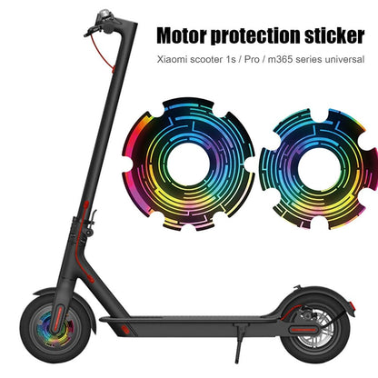 2Pcs Electric Scooter Front Wheel PVC Waterproof Sticker