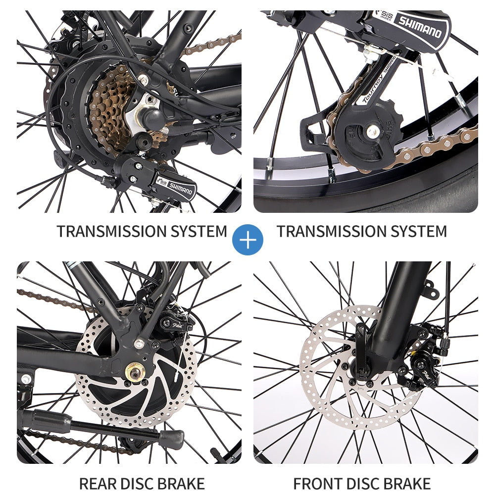 Folding Electric Fat Bicycles With Back Seat 20 Inch - Pro E-Rides