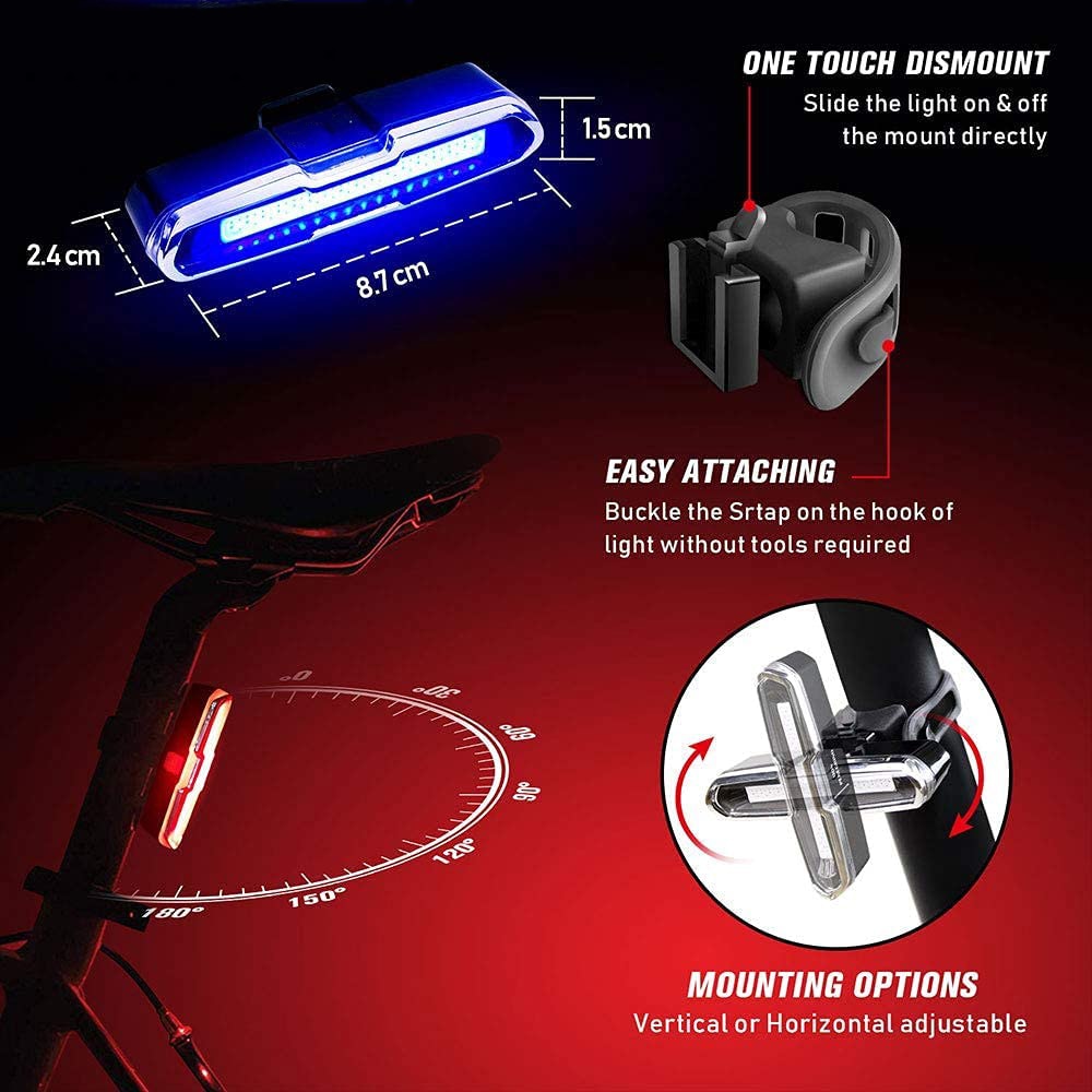 Bicycle Tail Light Ultra Bright USB Rechargeable