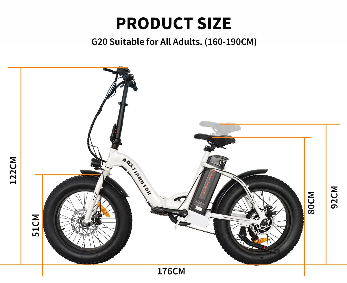 Snow Electric Bike Folding 20 Inch - Pro E-Rides