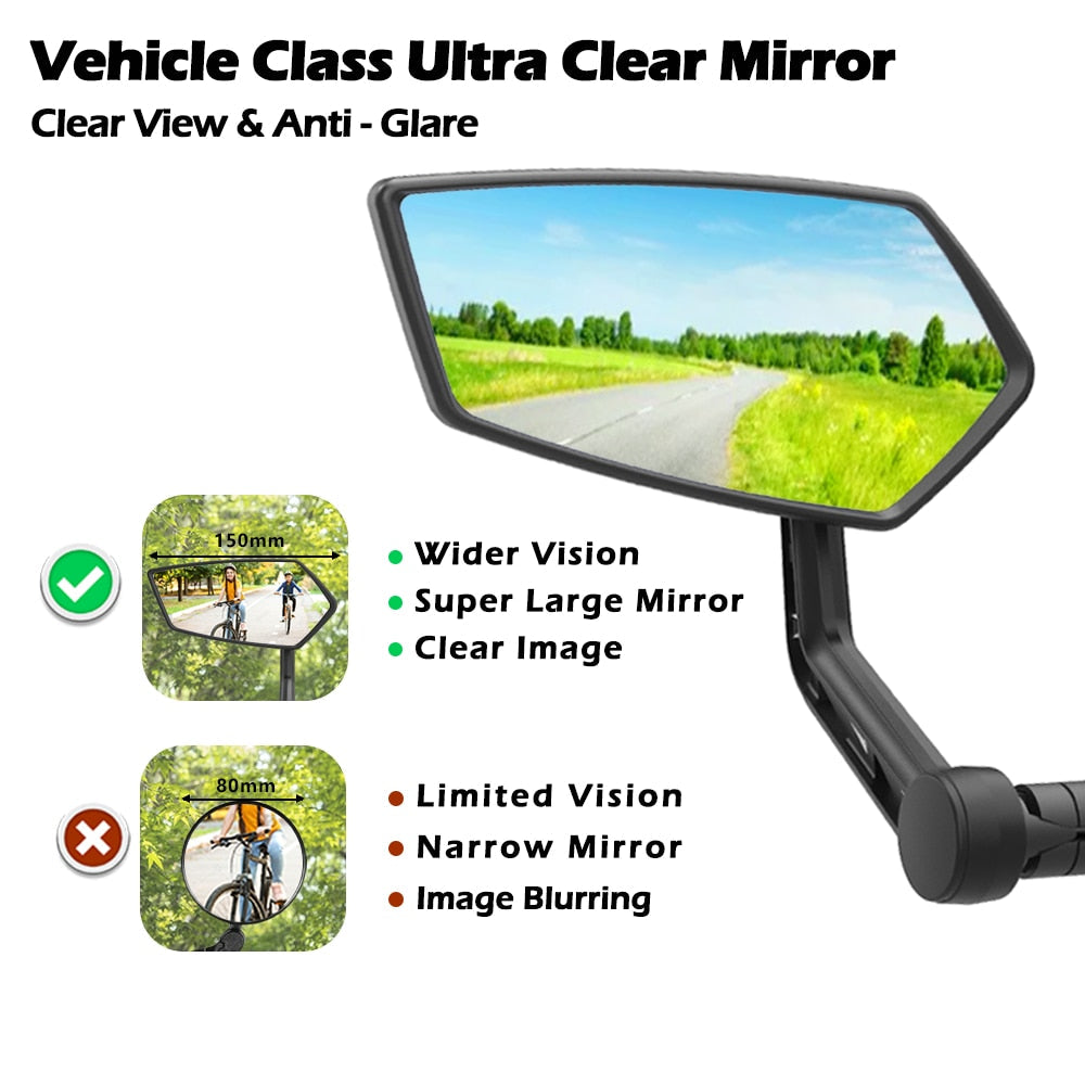 Bicycle Handlebar Rear View Mirror 360 Rotate