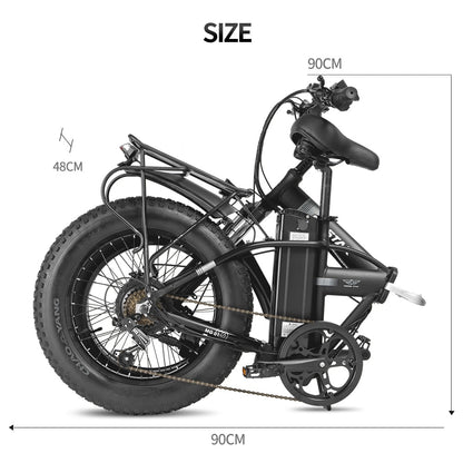 Folding Electric Fat Bicycles With Back Seat 20 Inch - Pro E-Rides